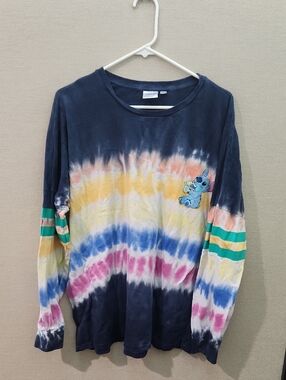 Disney Stitch With A Snow Cone Long Sleeve Shirt Size Large